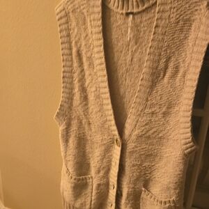 Free People Cozy Cream Knit Sweater Vest